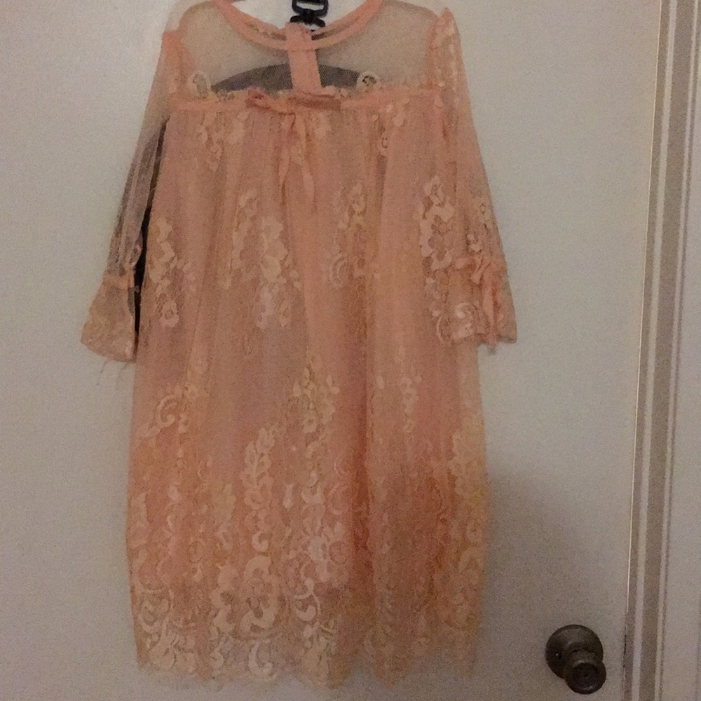 Peach pink girls dress
